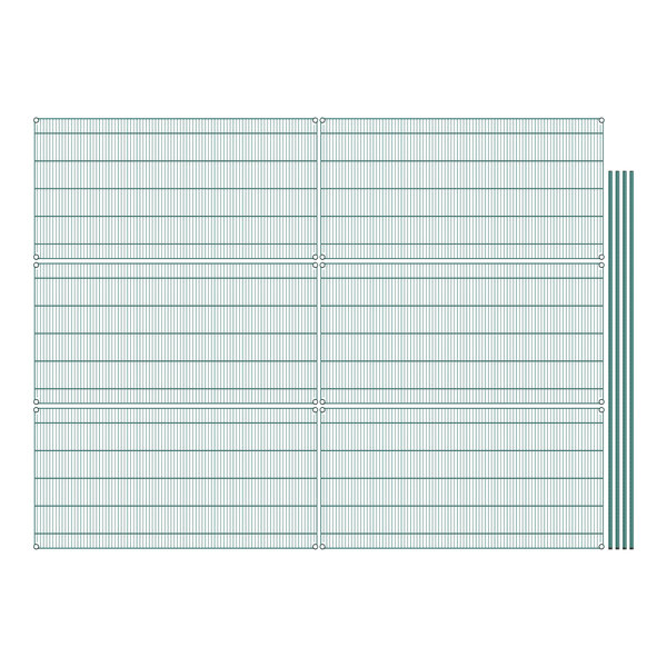 Regency wire shelving with 6 shelves on a grid paper background.
