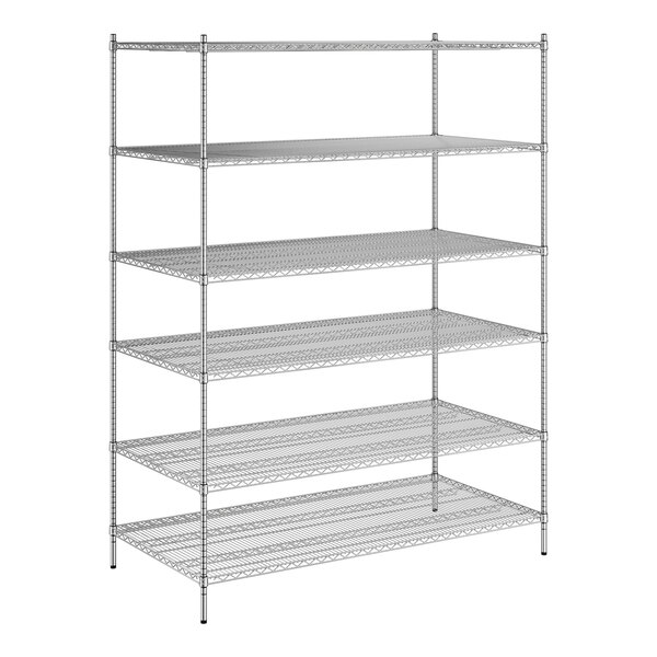 A Regency chrome wire shelving unit with 6 shelves.