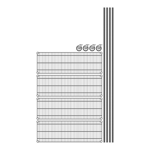 A Regency wire rack with 4 shelves.