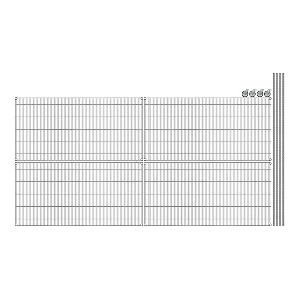 Regency chrome wire shelving with 4 shelves.