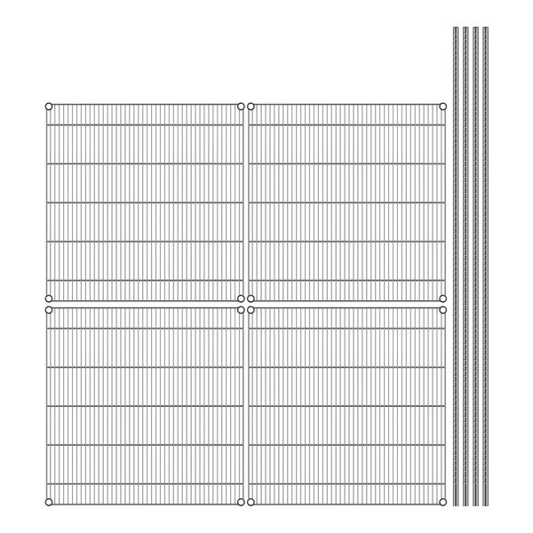 A close-up of Regency chrome wire shelving.