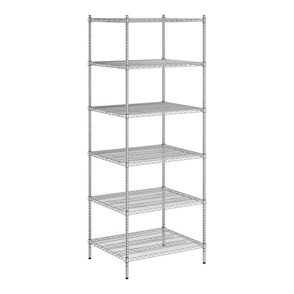 A Regency chrome wire shelving unit with 6 shelves.