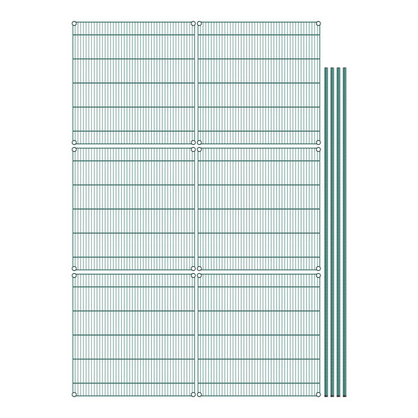 A white grid paper with green lines.