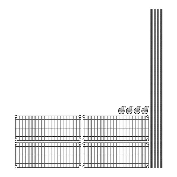 A black grid shelf similar to a fence.