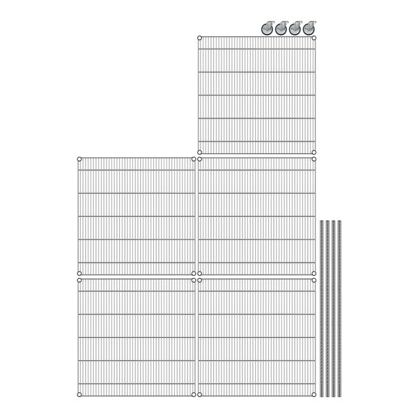 A white wire mesh grid for Regency shelving with metal rods.