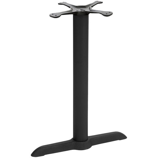 An American Tables & Seating black metal table base kit with a black pole.