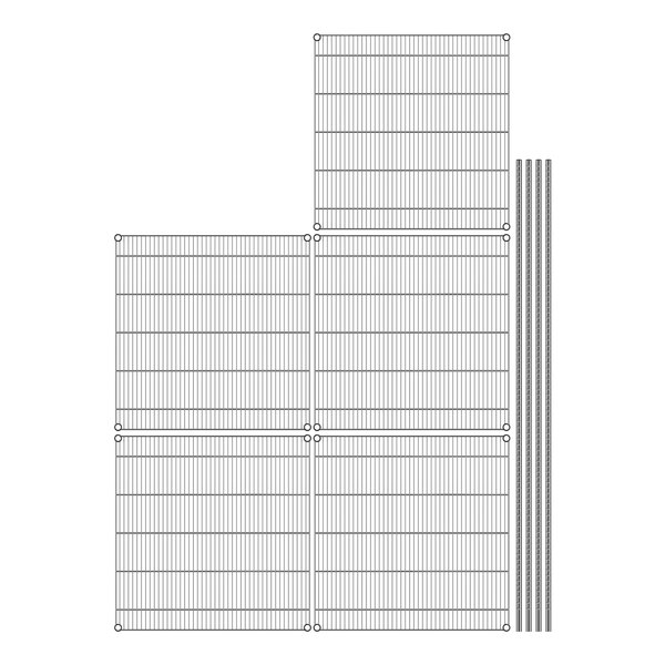 A close-up of Regency chrome wire shelving.