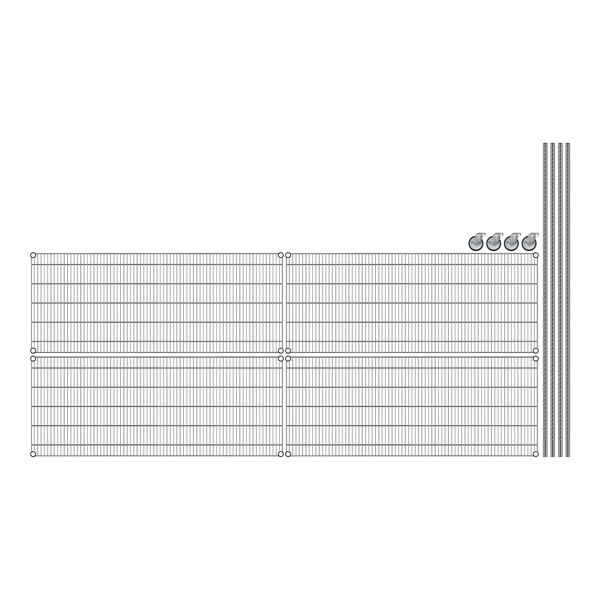 Regency wire shelving with several rows of metal wire.
