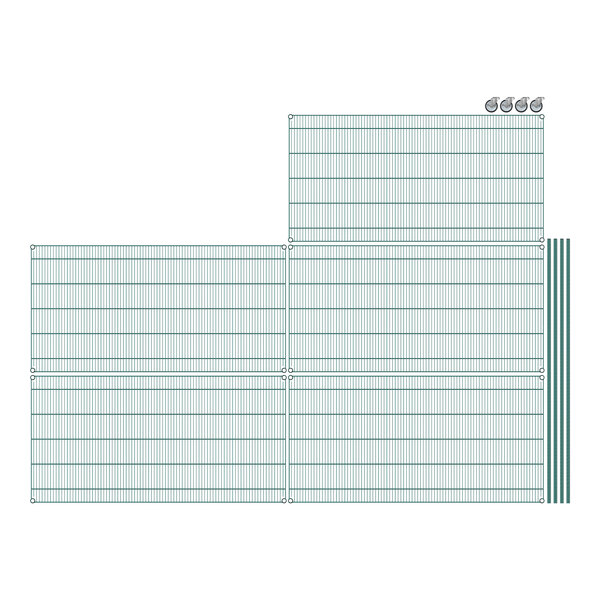 A drawing of a grid similar to graph paper with green lines.