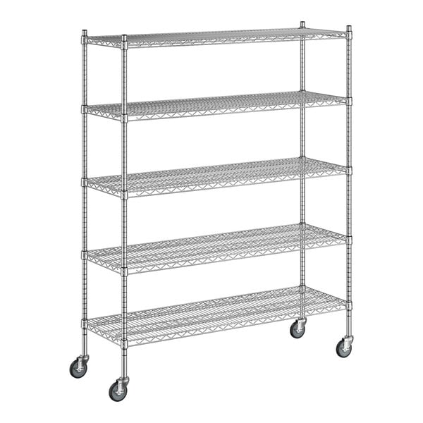 A Regency chrome wire shelving starter kit with 5 shelves.