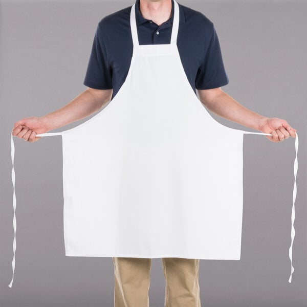 Choice White Full Length Bib Apron 34" x 34"W