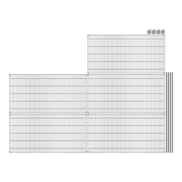 A drawing of a Regency Chrome Wire Shelving unit.