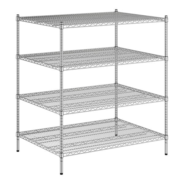 A Regency chrome wire shelving unit with 4 shelves.