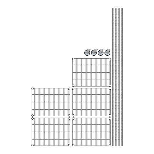 A Regency chrome wire shelving unit with 5 shelves.
