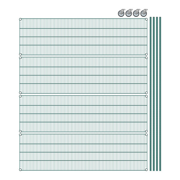 A white grid paper with green and blue borders.