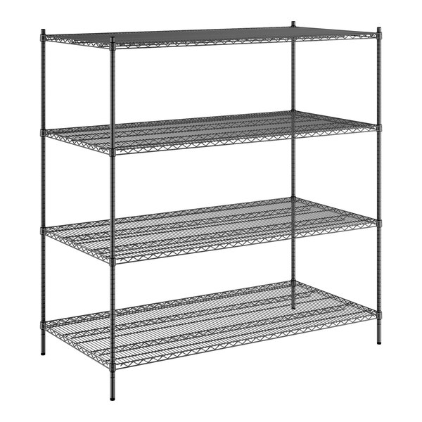 A black wire Regency shelving unit with three shelves.