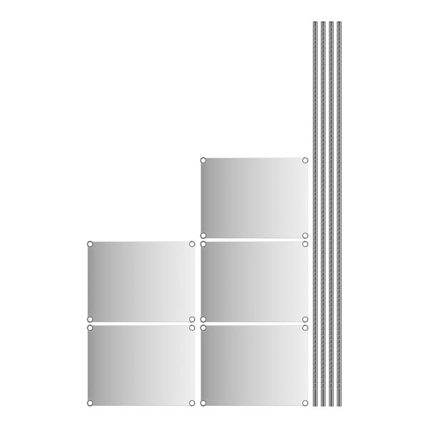 A white rectangular object with square holes in it.