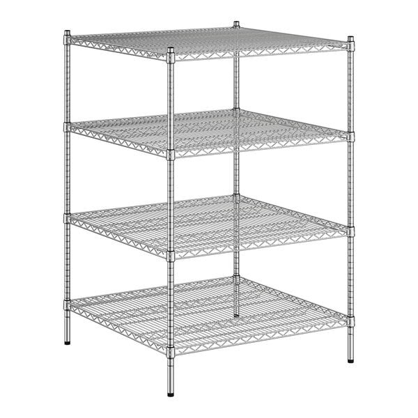 A Regency chrome wire shelving unit with 3 shelves.