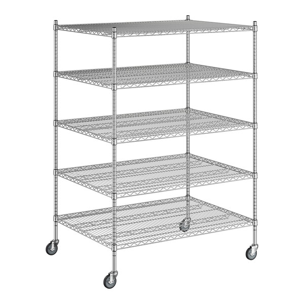 A Regency chrome wire shelving starter kit with 5 shelves.