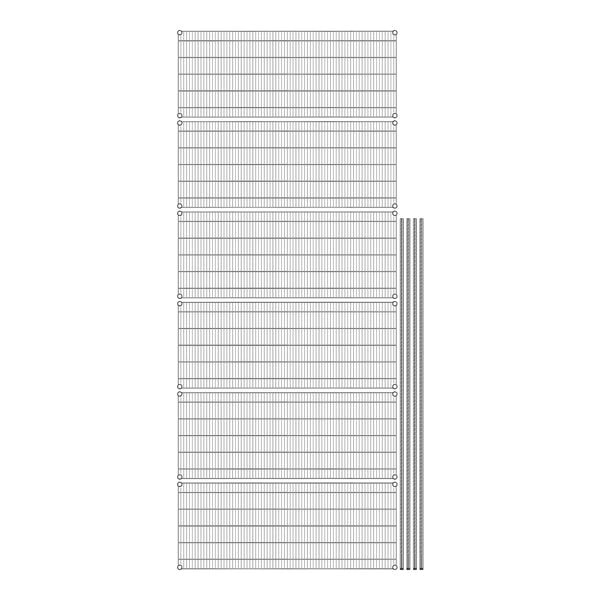 A black and white diagram of a grid for Regency wire shelving.