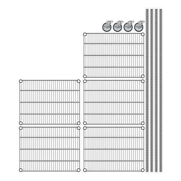 A close-up of Regency chrome wire shelving.