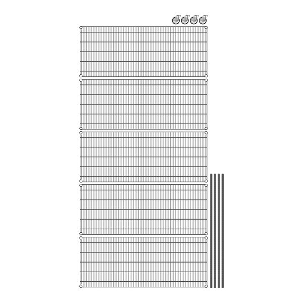 A close-up of a white rectangular grid with black lines.