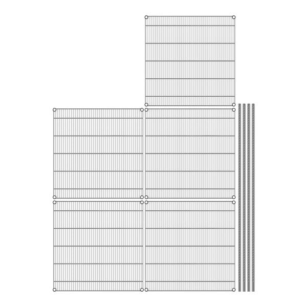 A grid of wire mesh, like the wire mesh on Regency 36" x 36" NSF Chrome wire shelving.