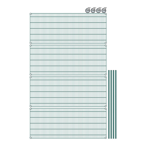 A white grid paper with green lines.