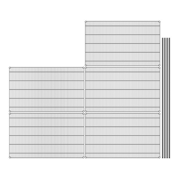 A diagram of a Regency metal wire shelving grid with 5 shelves.