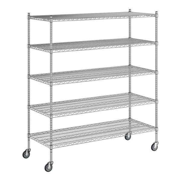 A Regency chrome wire shelving starter kit with 5 shelves.