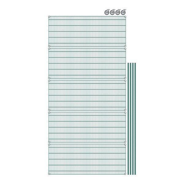 A white rectangular object with a green and black stripe on the border.