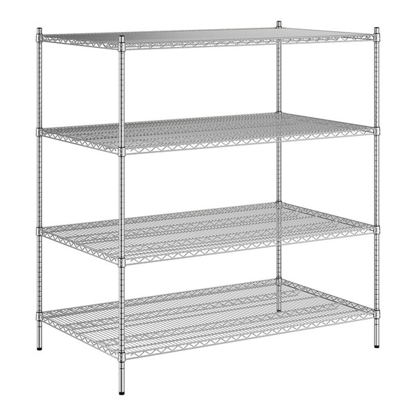 A Regency chrome wire shelving unit with 4 shelves.