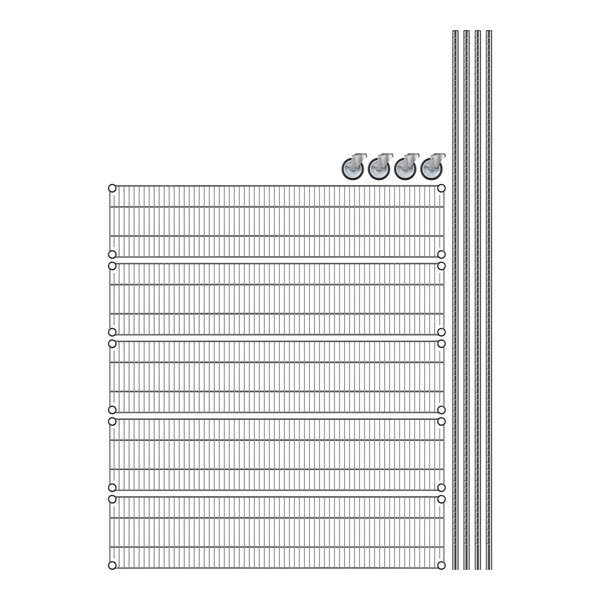 Regency chrome wire shelving starter kit with 5 shelves.