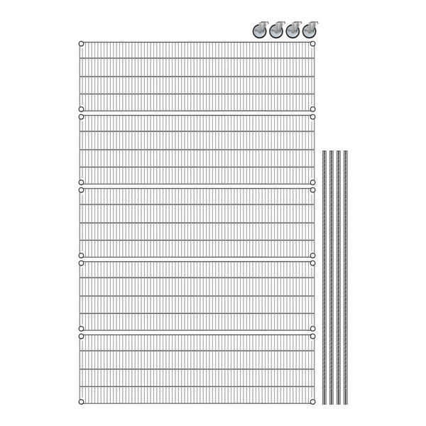 A close-up of a Regency chrome wire shelf.