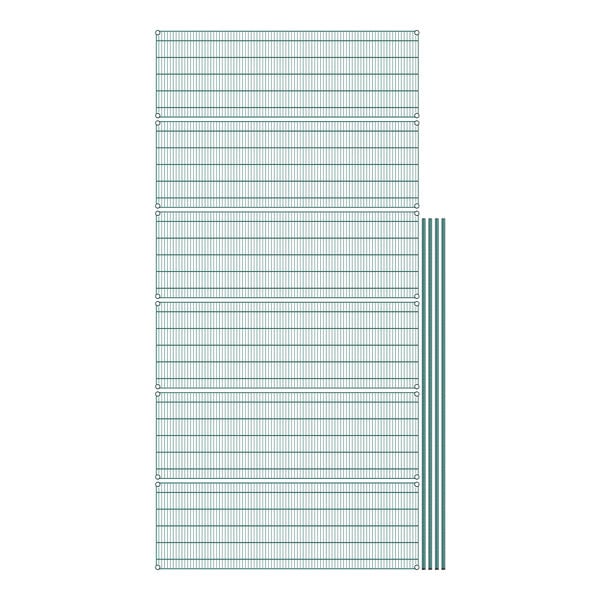 A white rectangular object with a green and blue grid pattern.