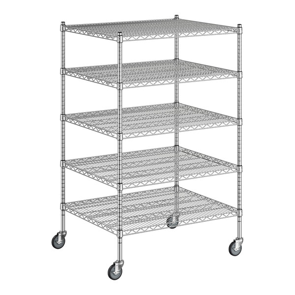 A Regency chrome wire shelving starter kit with 5 shelves.