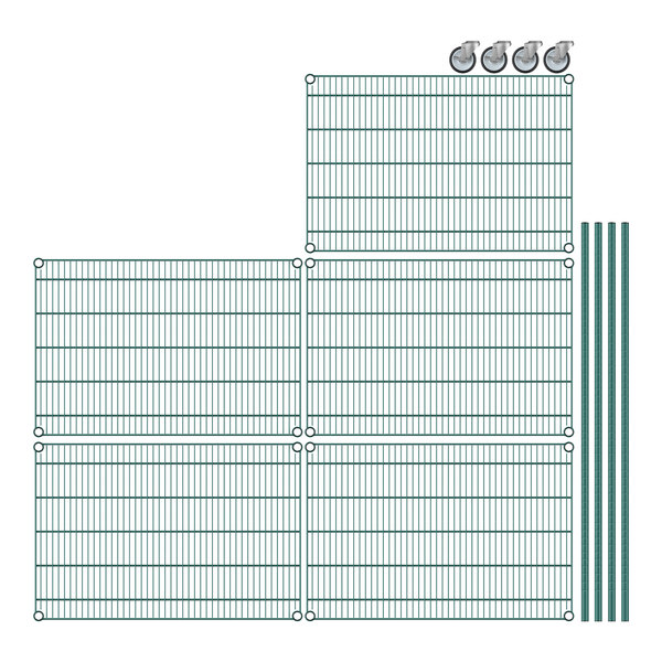 A close-up of a green Regency wire grid.