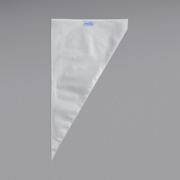 A close-up of a white Enjay disposable pastry bag with blue text.