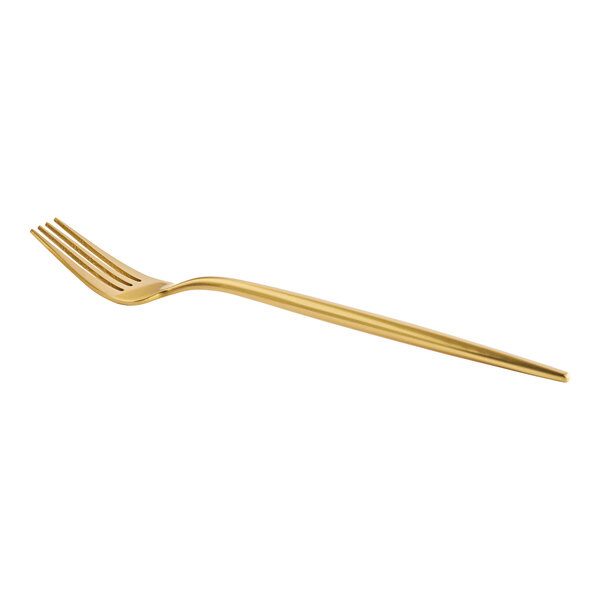 An Acopa Odin stainless steel dinner fork with a brushed gold handle.