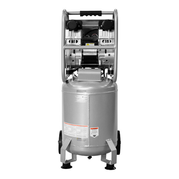 A grey California Air Tools air compressor with wheels.