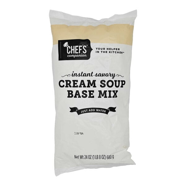 A white bag of Chef's Companion powdered cream soup base.