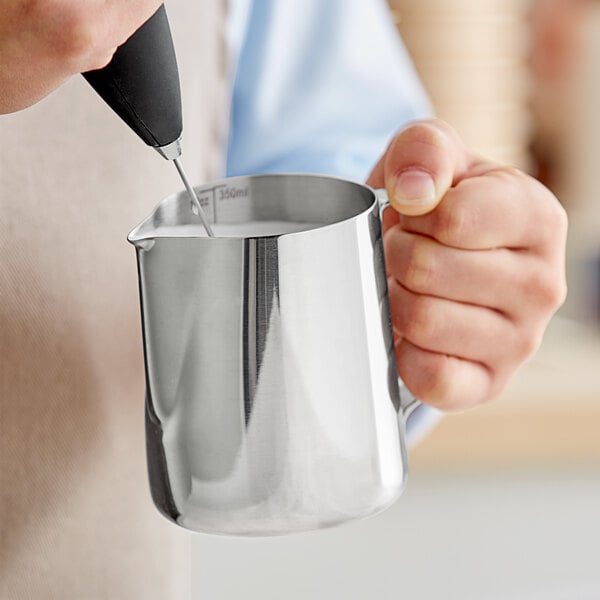 Milk Frothing Pitcher, 12oz Stainless Steel Milk Frother Cup