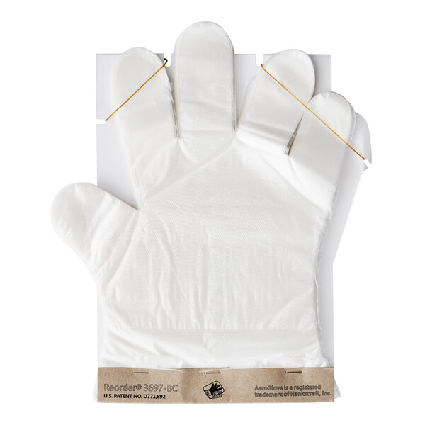 A clear AeroGlove with a clip attached to it.