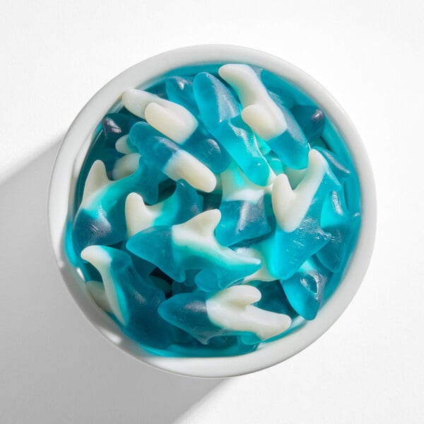 Albanese Blue Gummi Sharks 5 lb. - 4/Case