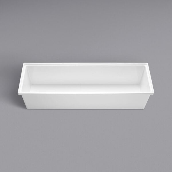 A white rectangular container on a gray background.