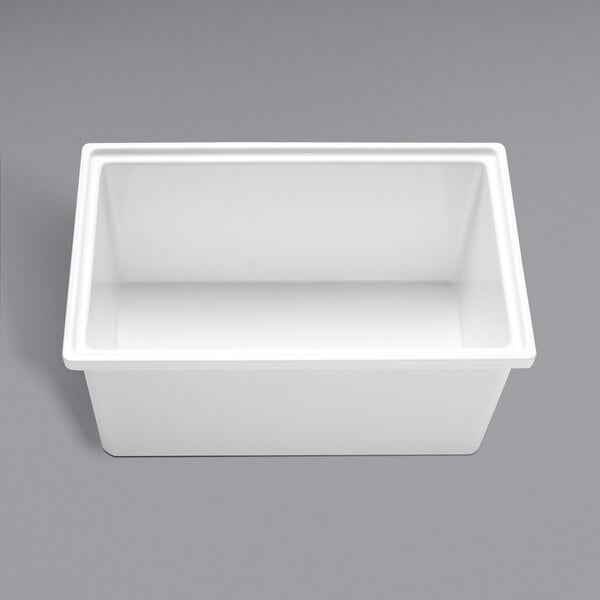 A white plastic container.