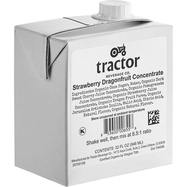 Tractor Beverage Co. Strawberry Dragon Fruit Beverage 8.5:1 Concentrate 32 fl. oz.