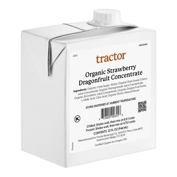 Tractor Beverage Co. Strawberry Dragon Fruit Beverage 8.5:1 Concentrate 32 fl. oz.