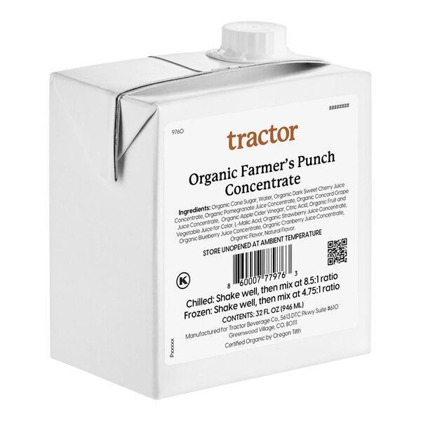 Tractor Beverage Co. Farmer's Punch Beverage 8.5:1 Concentrate 32 fl. oz. - 12/Case