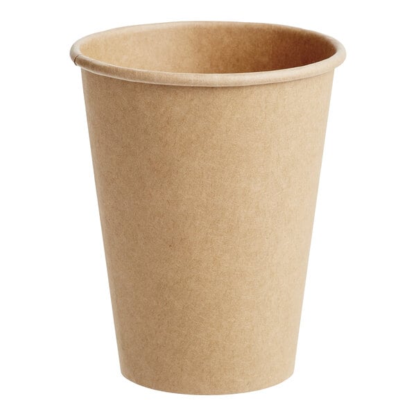 Choice 12 oz. Kraft Poly Paper Hot Cup - 50/Pack